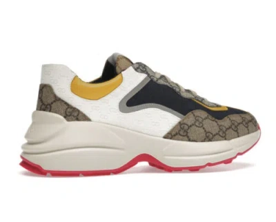 Pre-owned Gucci 100% Auth Monogram Rhyton Sneaker Gg Jacquard Canvas 9 Us 9.5 In Multicolor