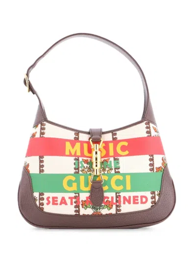 Pre-owned Gucci 100 Jackie 1961 Limited Edition Canvas Small Hobo Bag In Brown