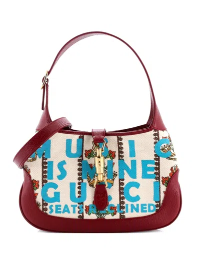 Pre-owned Gucci 100 Jackie 1961 Limited Edition Canvas Small Hobo Bag In Neutral