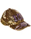 Gucci Dnu  100 Sequin Baseball Cap In Gold