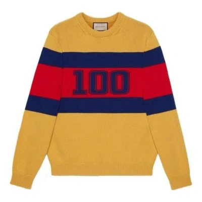 Gucci 100 Wool Sweater 'yellow Red Blue'