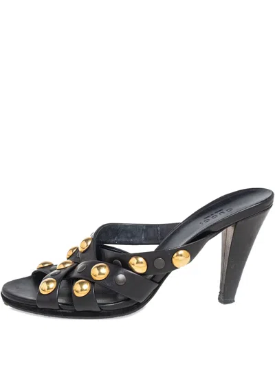 Pre-owned Gucci 100mm Baboushka Sandals In Black