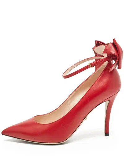 Pre-owned Gucci 100mm Bow-embellished Pumps