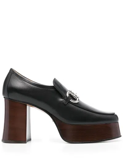 Pre-owned Gucci 100mm Horsebit Pumps In Black