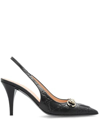 Gucci 100mm Horsebit Pumps In Black