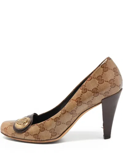 Pre-owned Gucci 100mm Logo-embossed Pumps