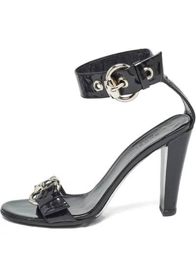 Pre-owned Gucci 100mm Patent-finish Leather Sandals