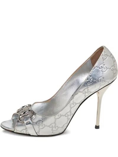 Pre-owned Gucci 100mm Peep-toe Pumps