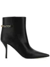 Gucci Leather Signoria Ankle Boots In Black