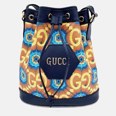 Pre-owned Gucci 100th Anniversary Multicolor Coated Canvas Bucket Bag