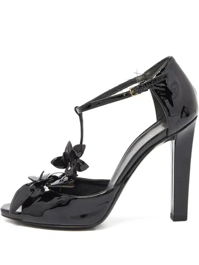 Pre-owned Gucci 105mm Floral-appliqué Sandals