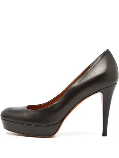 Pre-owned Gucci 105mm Platform Leather Pumps