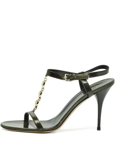Pre-owned Gucci 105mm T-strap Heeled Sandals