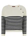 Gucci Embroidered Stripes Cotton Sweater In White