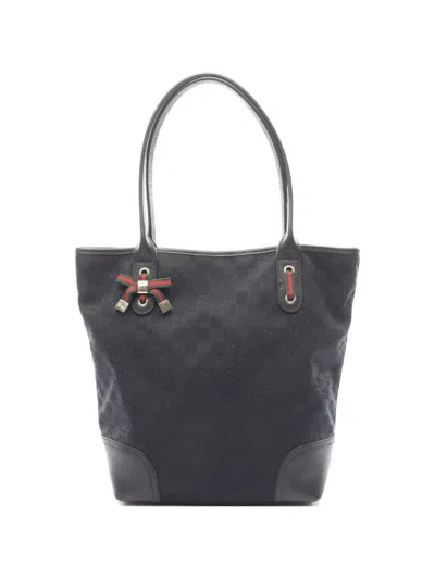Pre-owned Gucci 10s Princy Gg Canvas Tote Bag In Blue