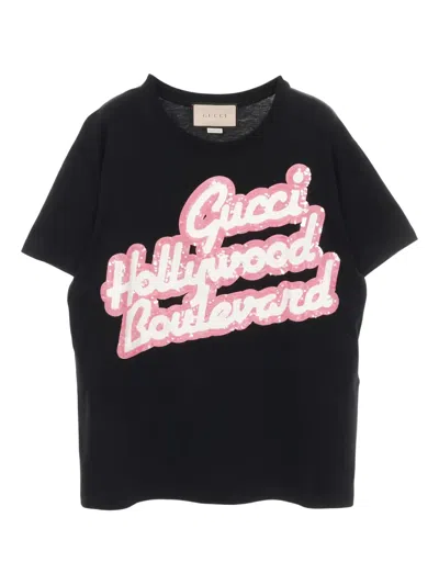 Pre-owned Gucci 10s Sequin-embellished T-shirt In Black