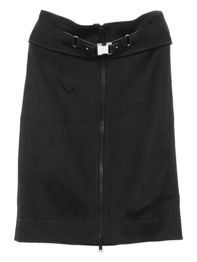 Pre-owned Gucci 10s Zip-up Skirt In Black