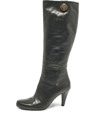 Pre-owned Gucci 110mm Crest-motif Boots