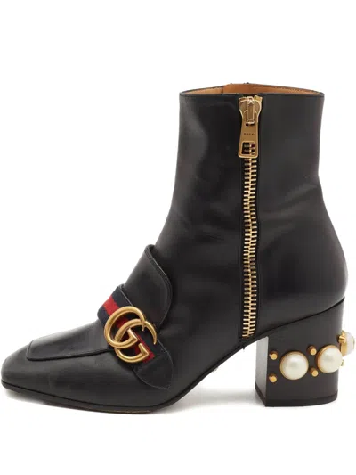 Pre-owned Gucci 110mm Leather Ankle Boots