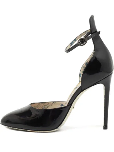 Pre-owned Gucci 110mm Leather Heeled Pumps In Black
