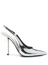 Gucci 110mm Leather Pumps In Silver