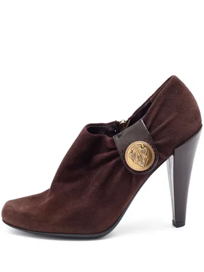 Pre-owned Gucci 110mm Suede Ankle Boots