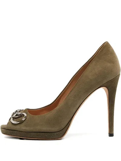 Pre-owned Gucci 110mm Suede Heeled Pumps