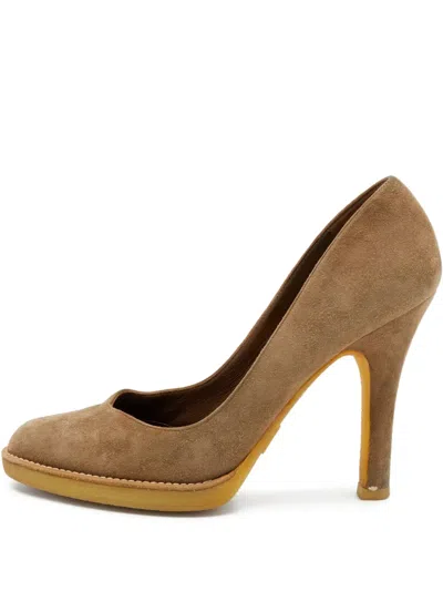 Pre-owned Gucci 110mm Suede Platform Pumps