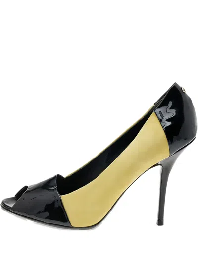 Pre-owned Gucci 110mm Two-tone Peep-toe Pumps