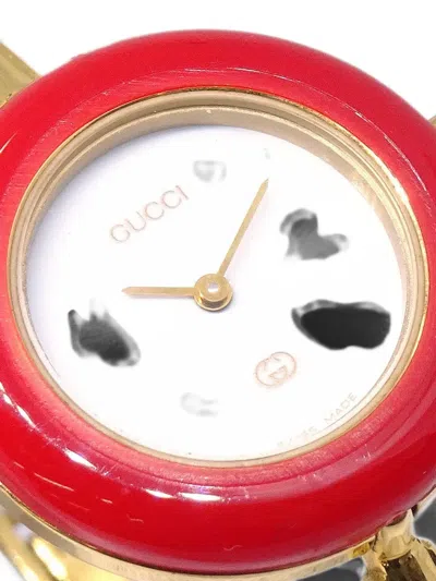 Pre-owned Gucci 11/12 Change Bezel 26mm Watch In White
