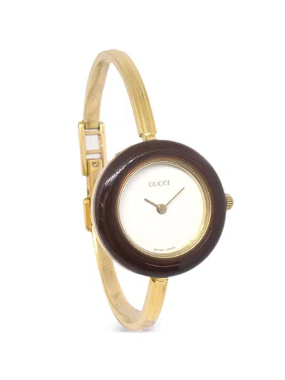 Pre-owned Gucci 11/12.2 Change Bezel 26mm Watch In White