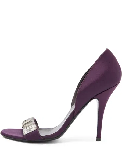 Pre-owned Gucci 115mm Satin Sandals