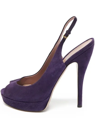 Pre-owned Gucci 115mm Suede Pumps