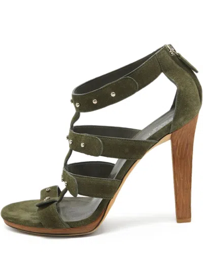 Pre-owned Gucci 120mm Gladiator Suede Strappy Sandals