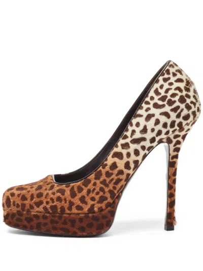 Pre-owned Gucci 120mm Leopard-print Heeled Pumps