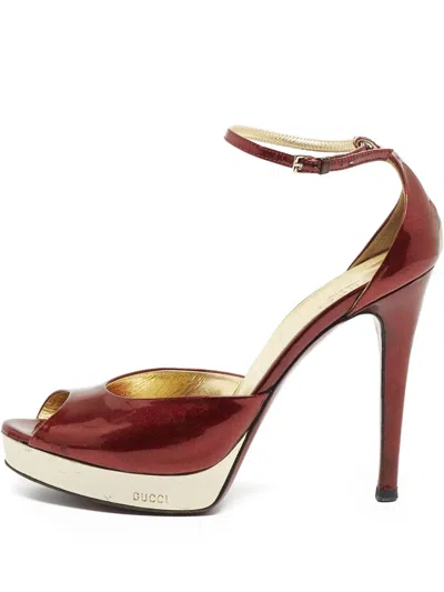 Pre-owned Gucci 120mm Patent-leather Sandals