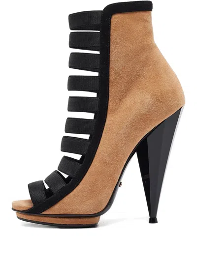 Pre-owned Gucci 120mm Suede Sandals In Brown
