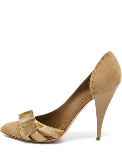 Pre-owned Gucci 125mm Bow-detailed Pumps