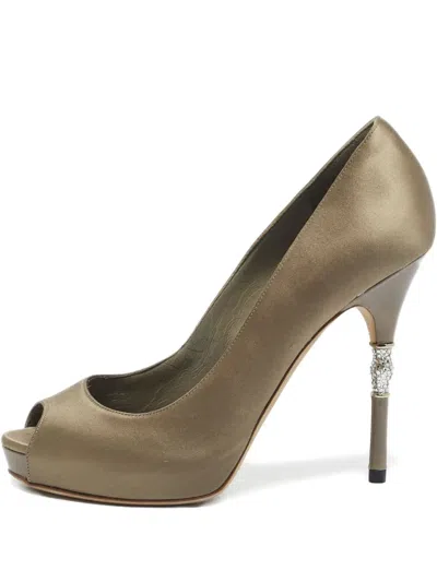 Pre-owned Gucci 125mm Crystal-heel Pumps