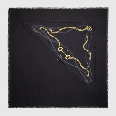 Gucci Gg Wool Silk Jacquard Cape