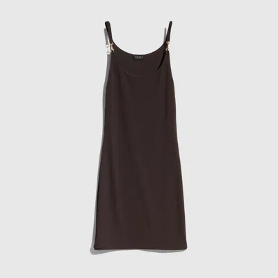 Gucci Viscose Crêpe Jersey Dress With Horsebit In Brown