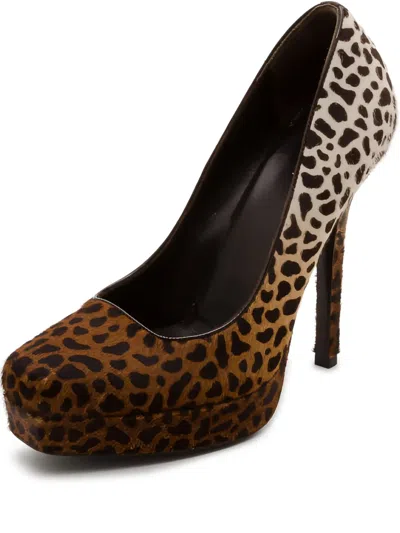 Pre-owned Gucci 130mm Leopard-print Pumps In Brown