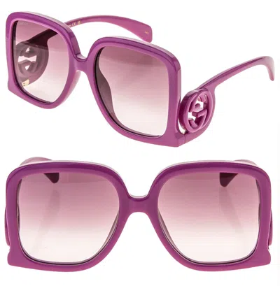 Pre-owned Gucci 1326 Purple Fuchsia Gg Logo 004 Fashion Oversized Runway Sunglass Gg1326s