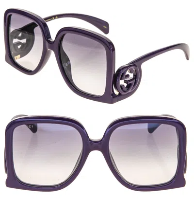 Pre-owned Gucci 1326 Violet Purple Gg Logo 003 Fashion Oversized Runway Sunglasses Gg1326s In Gray