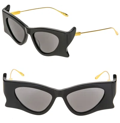 Pre-owned Gucci 1328 Black Designer Rectangular Mask Gg1328s Unisex Wing Sunglasses 001 In Gray