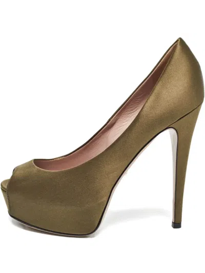 Pre-owned Gucci 135mm Leather Heeled Pumps In Brown