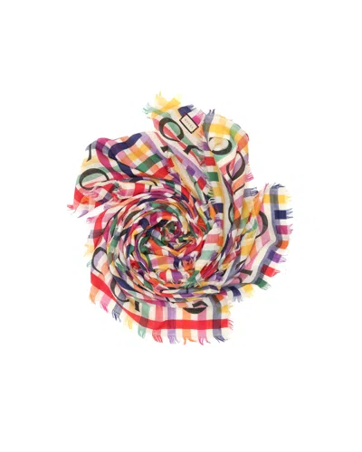 Gucci 140 Logo Wool Scarf In Multi