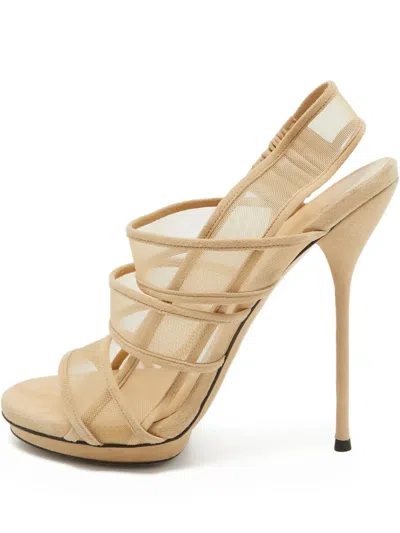 Pre-owned Gucci 140mm Mesh-detailed Sandals