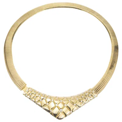 Pre-owned Gucci 1.45 Carat Diamond Yellow Gold Accordion Necklace