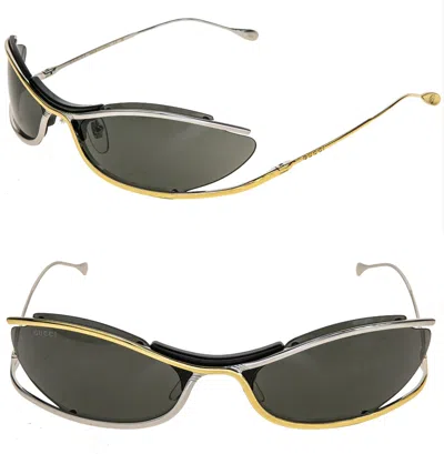 Pre-owned Gucci 1487 Black Silver Gold Metal Designer Mask Gg1487s Unisex Sunglasses 001